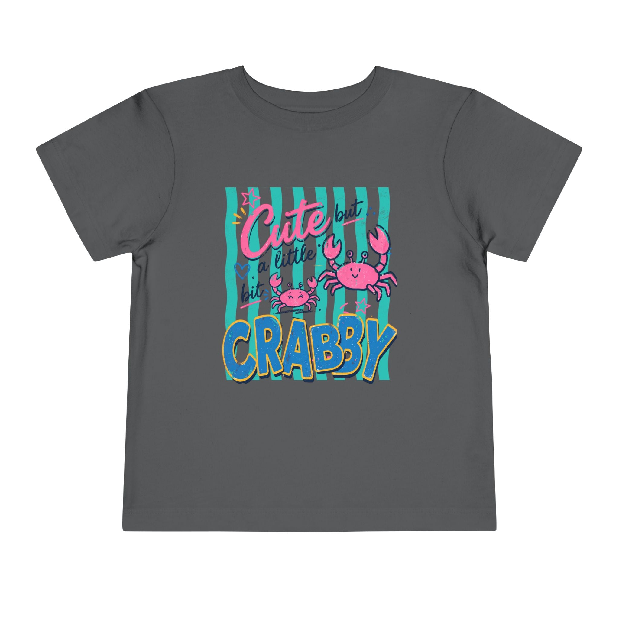 Cute but Crabby Toddler Tee - Pink Crab Beach Graphic Shirt