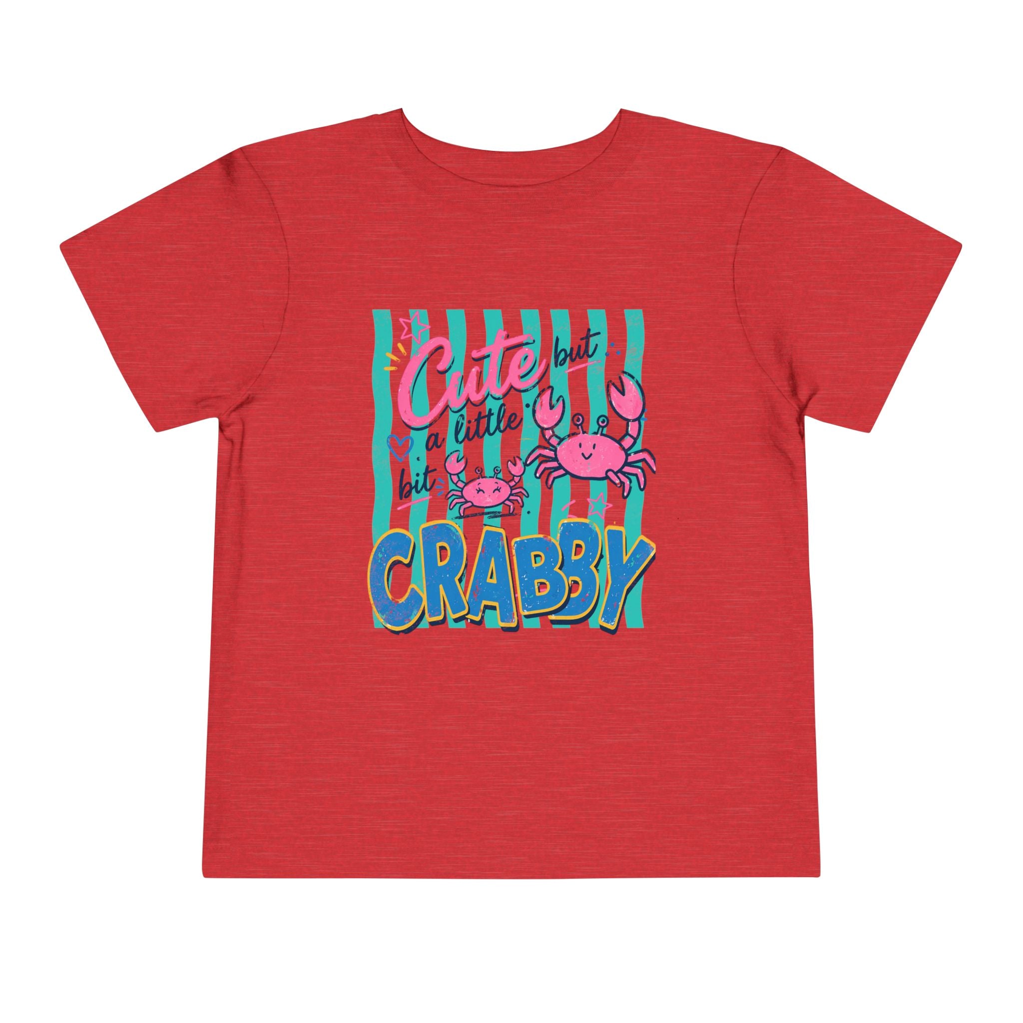 Cute but Crabby Toddler Tee - Pink Crab Beach Graphic Shirt