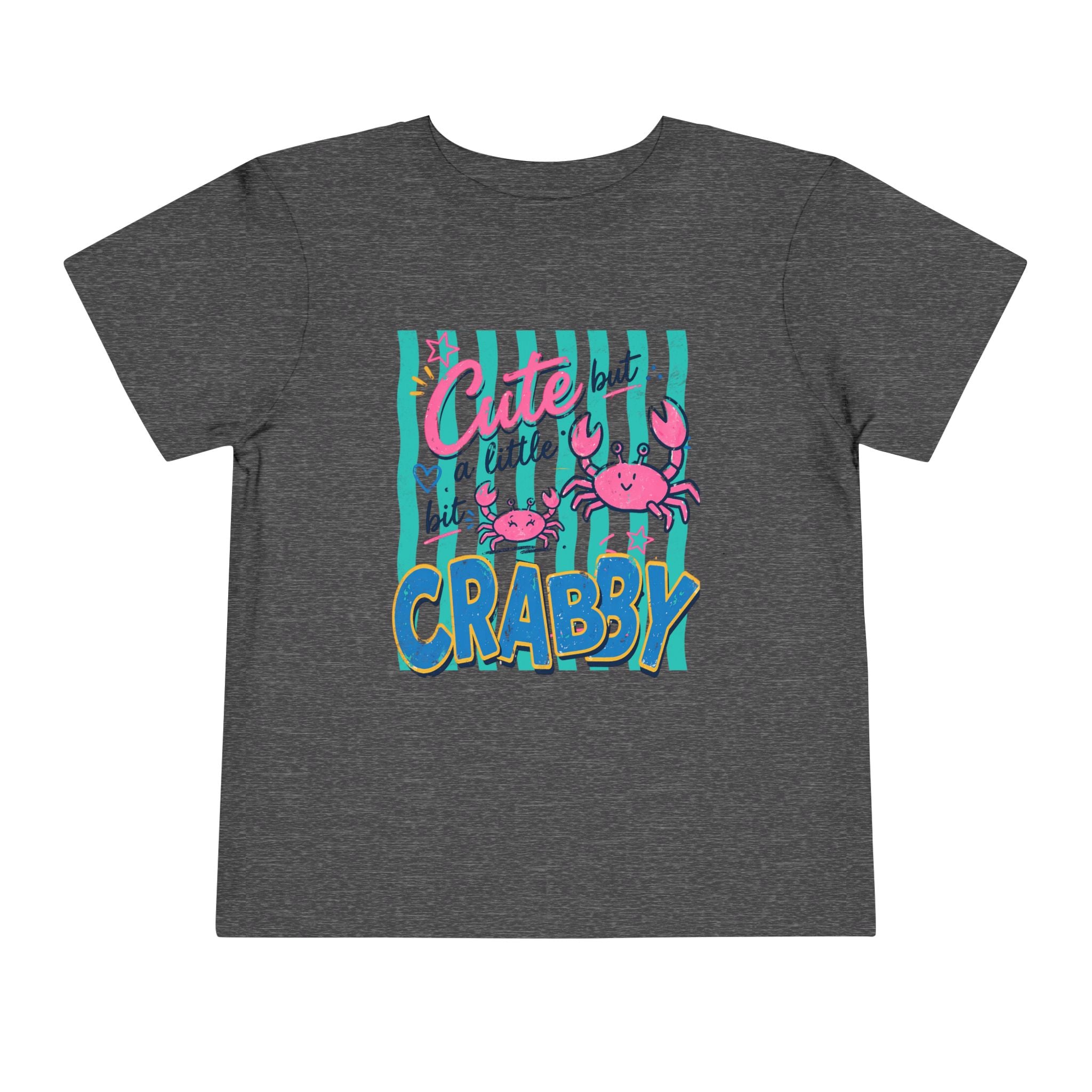 Cute but Crabby Toddler Tee - Pink Crab Beach Graphic Shirt
