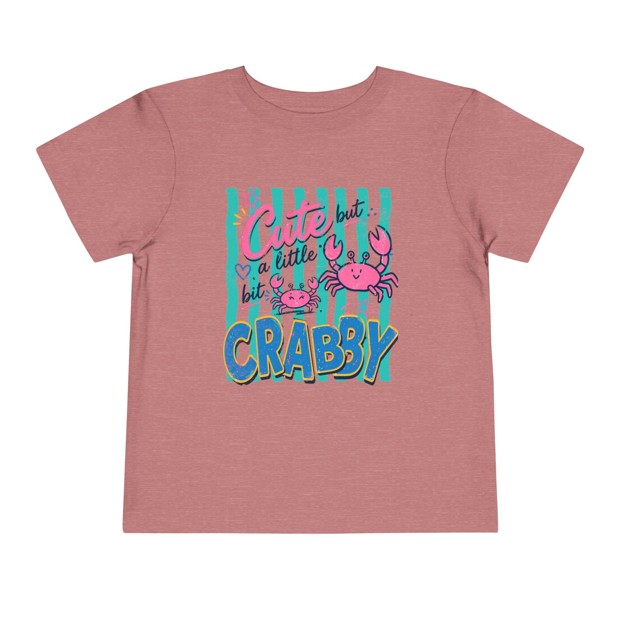 Cute but Crabby Toddler Tee - Pink Crab Beach Graphic Shirt
