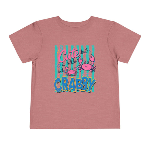 Cute but Crabby Toddler Tee - Pink Crab Beach Graphic Shirt