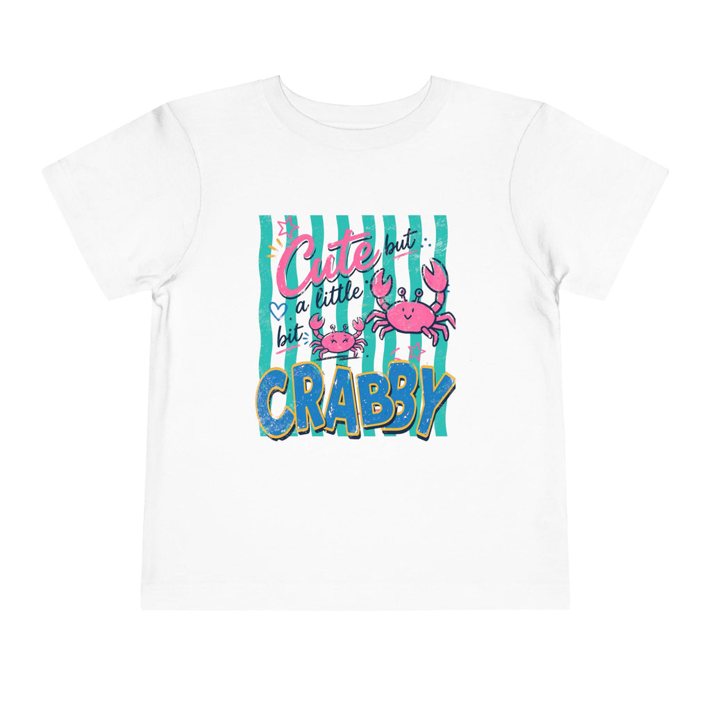 Cute but Crabby Toddler Tee - Pink Crab Beach Graphic Shirt
