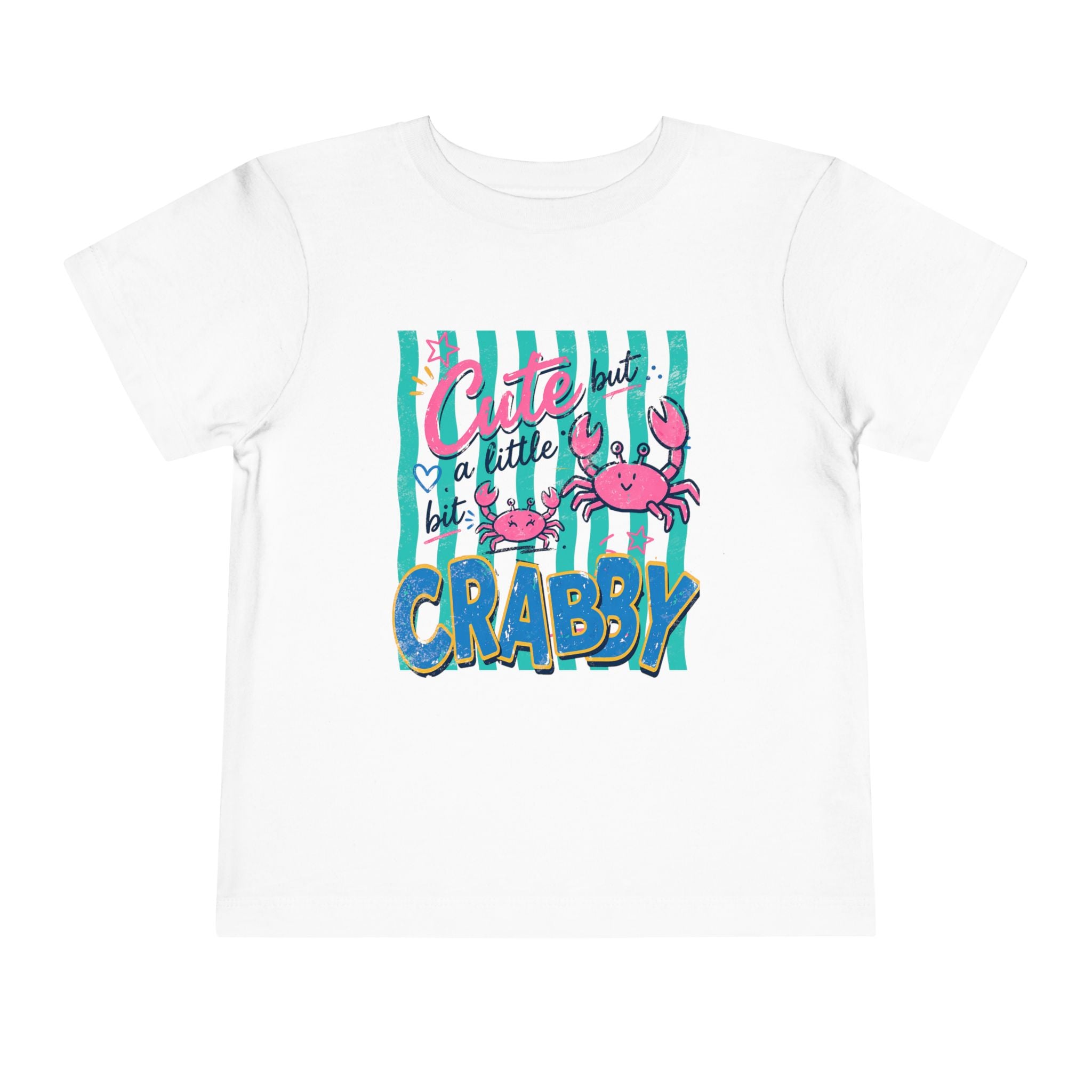 Cute but Crabby Toddler Tee - Pink Crab Beach Graphic Shirt